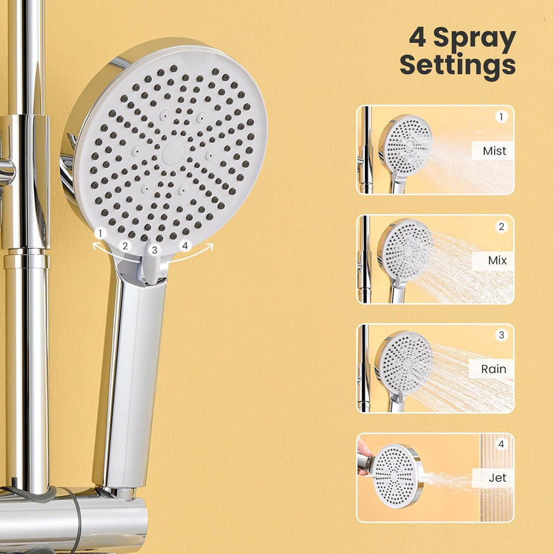 Adjustable Shower Riser Rail Kit