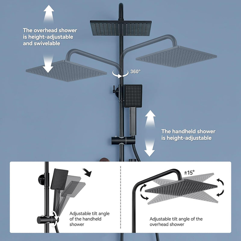 Adjustable Shower Riser Rail Kit