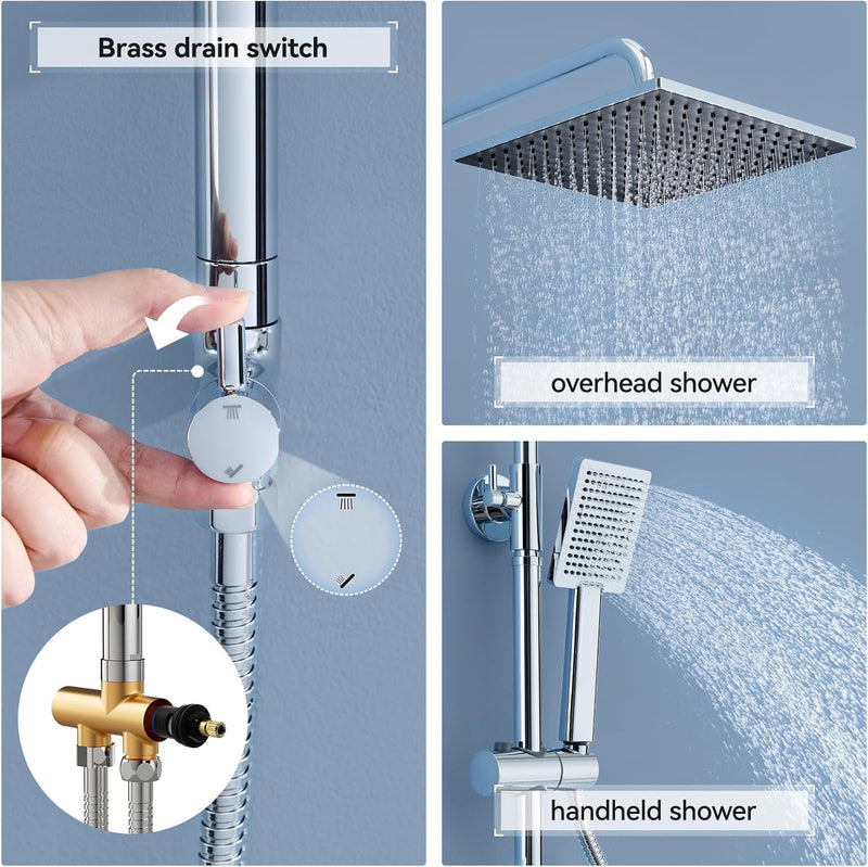 Adjustable Shower Riser Rail Kit