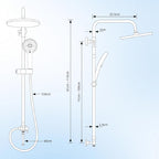Adjustable Shower Riser Rail Kit with 10" Self-Cleaning