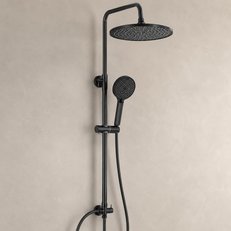 Adjustable Shower Riser Rail Kit with 10" Square