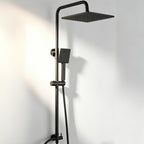 Adjustable Shower Riser Rail Kit with 10" Square