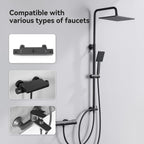 Adjustable Shower Riser Rail Kit with 10" Square