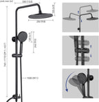 Adjustable Shower Riser Rail Kit with 10" Square