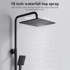 Adjustable Shower Riser Rail Kit with 10" Square