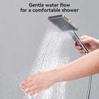 Adjustable Shower Riser Rail Kit with 10" Square