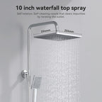 Adjustable Shower Riser Rail Kit with 10" Square
