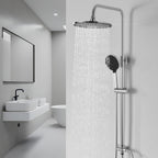 Adjustable Shower Riser Rail Kit with 10" Square