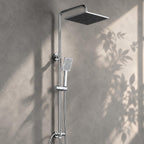 Adjustable Shower Riser Rail Kit with 10" Square