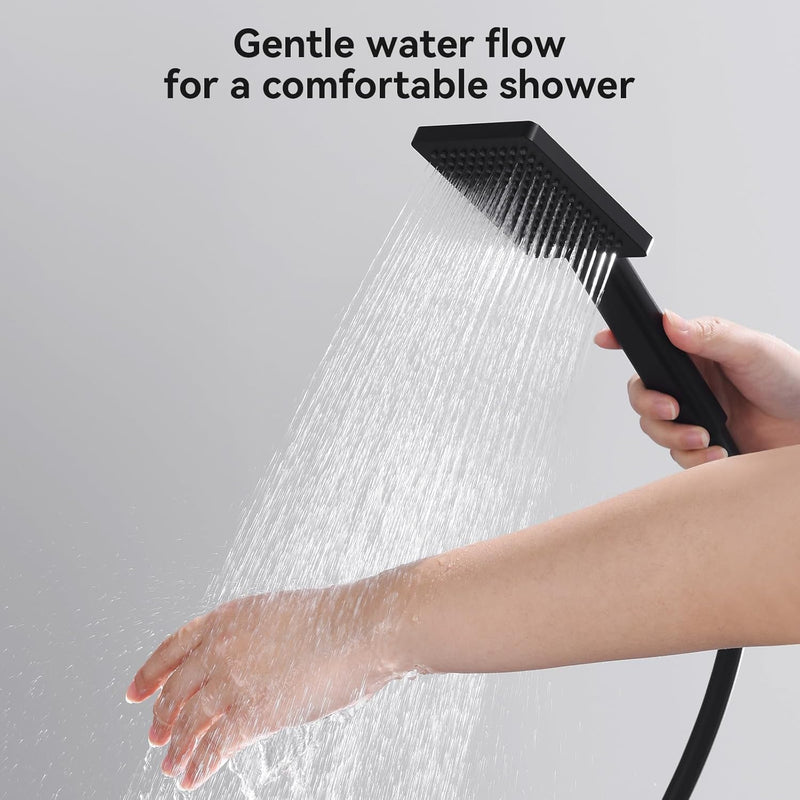 Adjustable Shower Riser Rail Kit with 10" Square