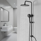 Adjustable Shower Riser Rail Kit with 10" Square
