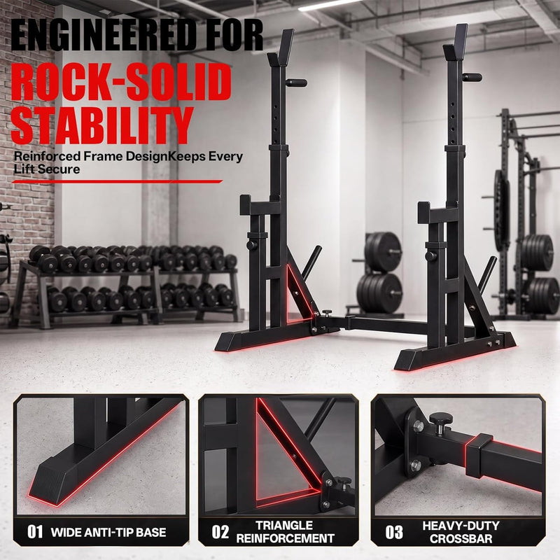 Adjustable Squat Rack 90-150CM Height
