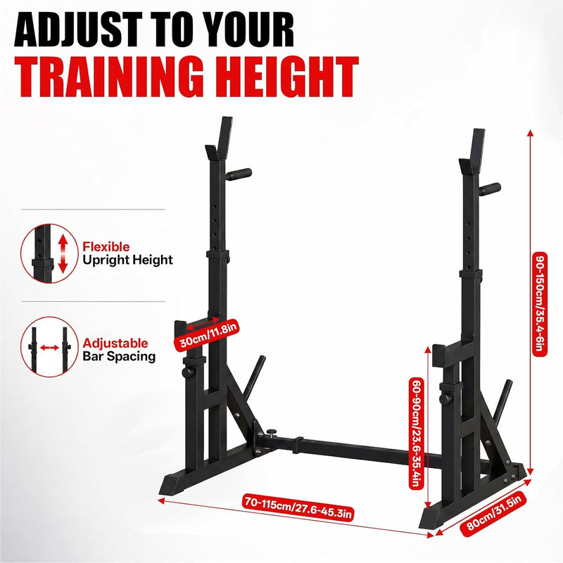 Adjustable Squat Rack 90-150CM Height