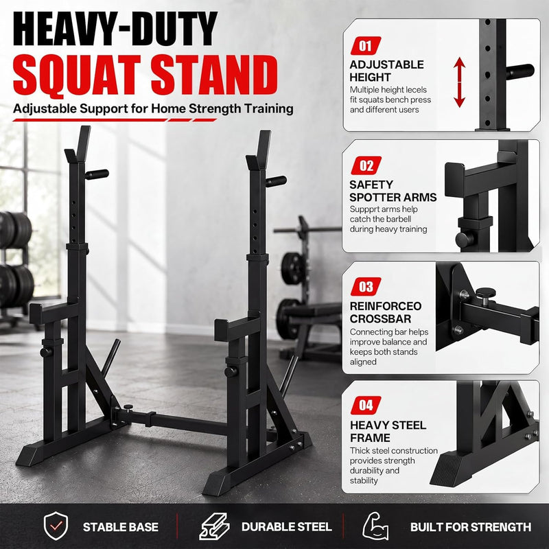 Adjustable Squat Rack 90-150CM Height