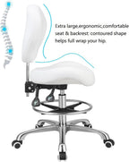 Adjustable Stools Drafting Chair with Backrest Foot Rest