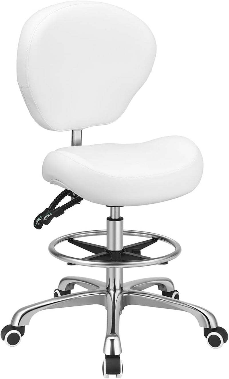 Adjustable Stools Drafting Chair with Backrest Foot Rest