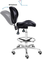 Adjustable Stools Drafting Chair with Backrest Foot Rest