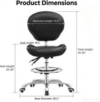 Adjustable Stools Drafting Chair with Backrest Foot Rest