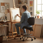 Adjustable Stools Drafting Chair with Backrest Foot Rest