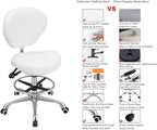 Adjustable Stools Drafting Chair with Backrest Foot Rest