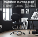 Adjustable Stools Drafting Chair with Backrest Foot Rest