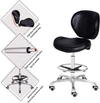 Adjustable Stools Drafting Chair with Backrest Foot Rest