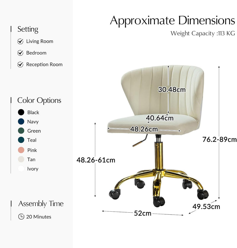Adjustable Swivel Desk Chair with Base