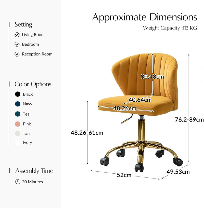Adjustable Swivel Desk Chair with Base