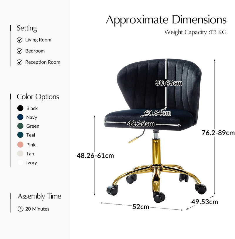 Adjustable Swivel Desk Chair with Base