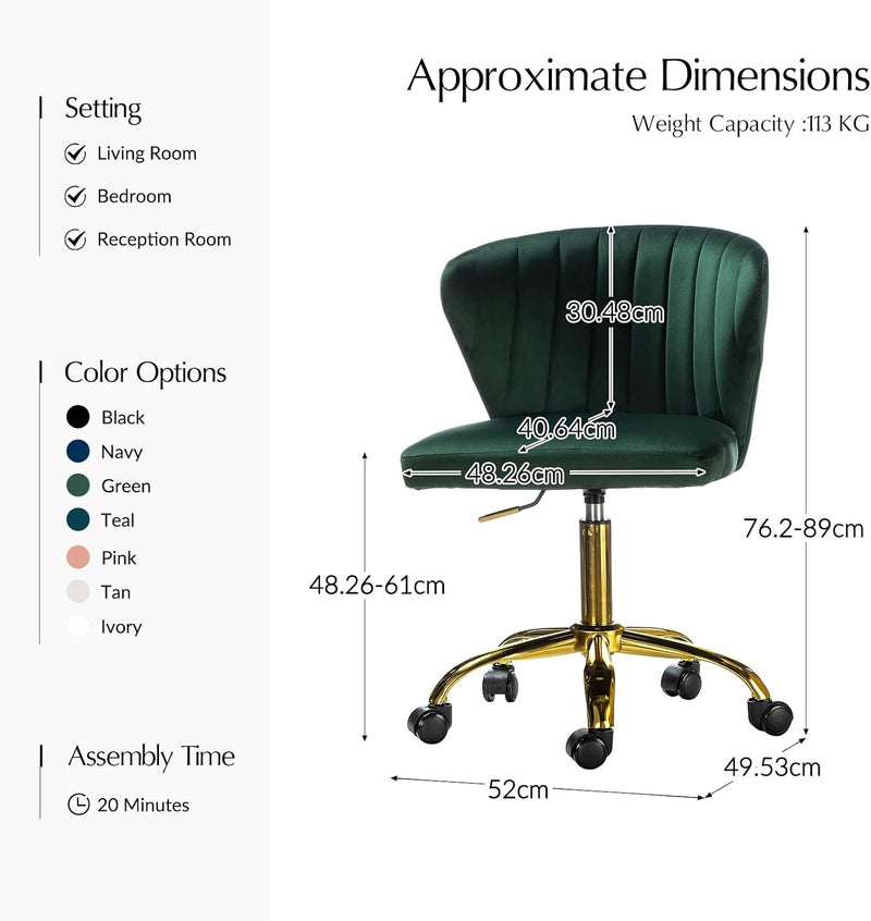 Adjustable Swivel Desk Chair with Base