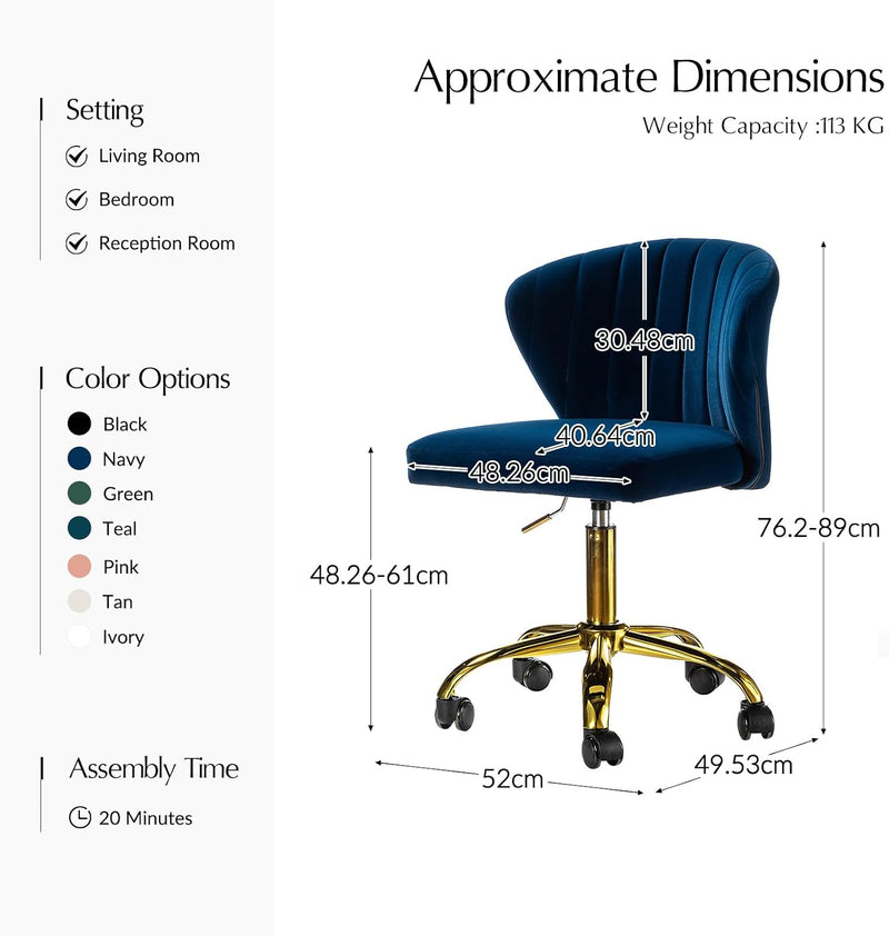 Adjustable Swivel Desk Chair with Base