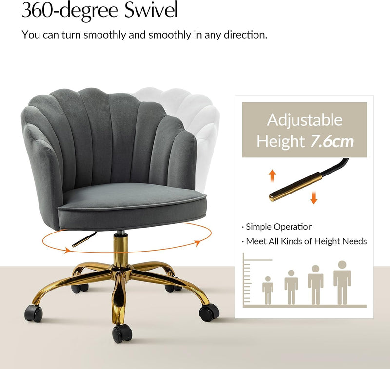 Adjustable Swivel Desk Chair with Base