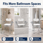 Adjustable Swivel Shower Chair with Arms and Back