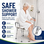 Adjustable Swivel Shower Chair with Arms and Back