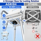 Adjustable Swivel Shower Chair with Arms and Back