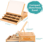 Adjustable Tabletop Easel with Drawer and Palette Solid