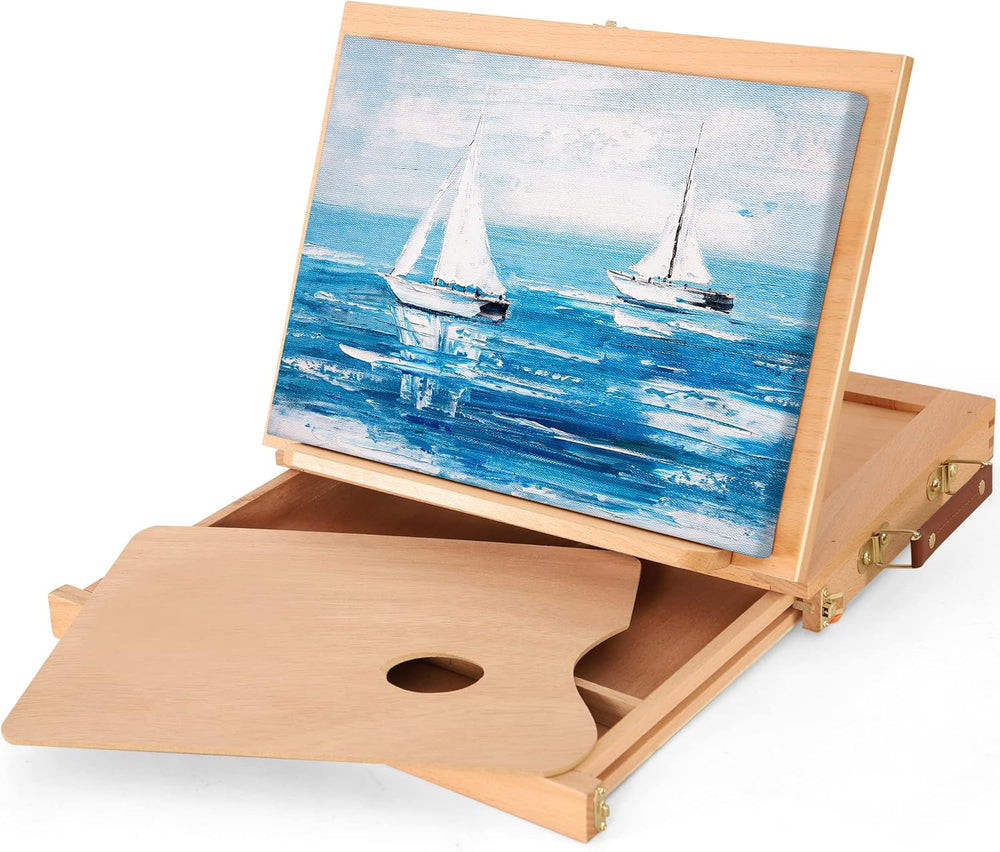 Adjustable Tabletop Easel with Drawer and Palette Solid