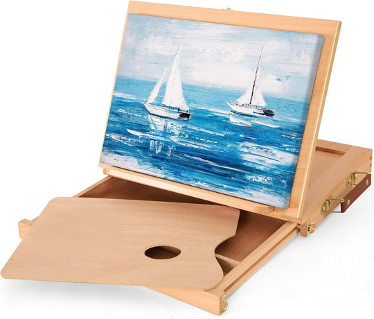 Adjustable Tabletop Easel with Drawer and Palette Solid