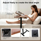 Adjustable Tilt Overbed Standing Side Table with Wheels