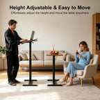 Adjustable Tilt Overbed Standing Side Table with Wheels