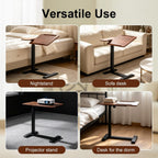 Adjustable Tilt Overbed Standing Side Table with Wheels