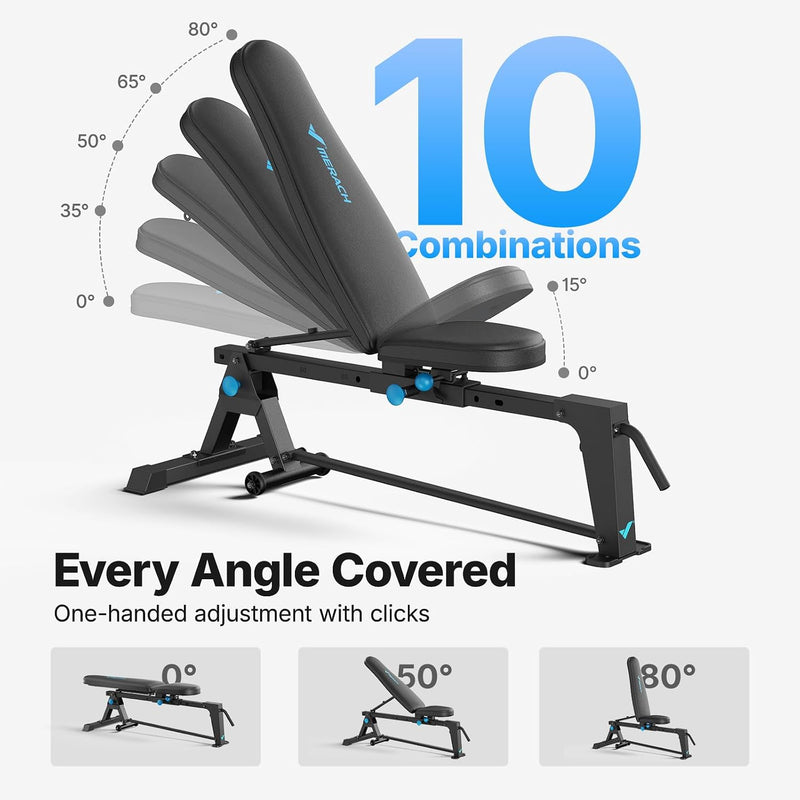 Adjustable Weight Bench Foldable 600KG Capacity for Home