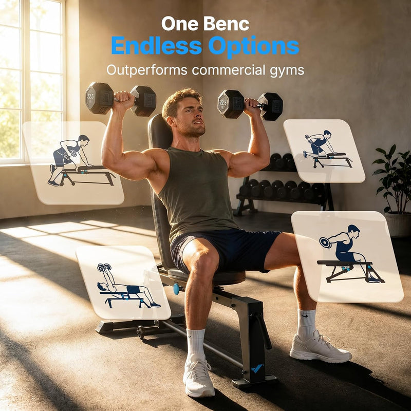 Adjustable Weight Bench Foldable 600KG Capacity for Home
