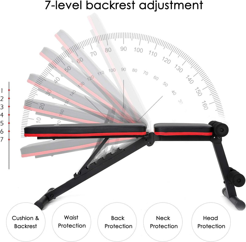 Adjustable Weight Bench Foldable Home Exercise Gym