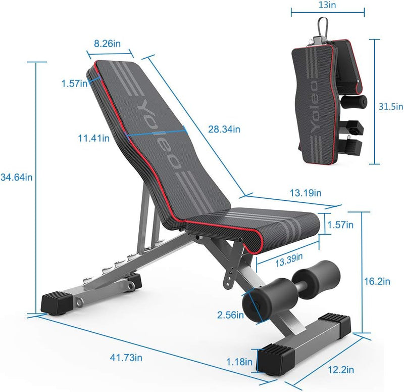 Adjustable Weight Bench for Home Gym Eniso-Certified 375KG
