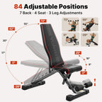 Adjustable Weight Bench for Home Gym Eniso-Certified 375KG