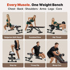 Adjustable Weight Bench for Home Gym Eniso-Certified 375KG