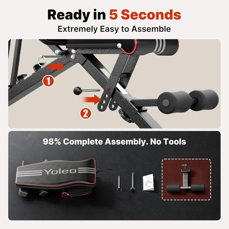 Adjustable Weight Bench for Home Gym Eniso-Certified 375KG