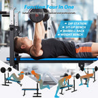 Adjustable Weight Bench with Dip Station Folding