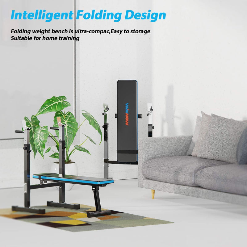 Adjustable Weight Bench with Dip Station Folding